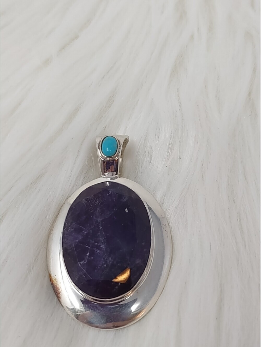 Jay King DTR Amethyst Turquoise Sterling Enhancer Pendant